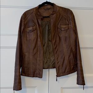 Brown leather jacket (faux)